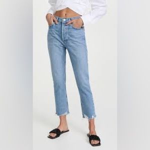 Agolde Riley High Rise Cropped Straight Jeans